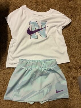 Nike Girls Athletic Top - White, Mint & Purple